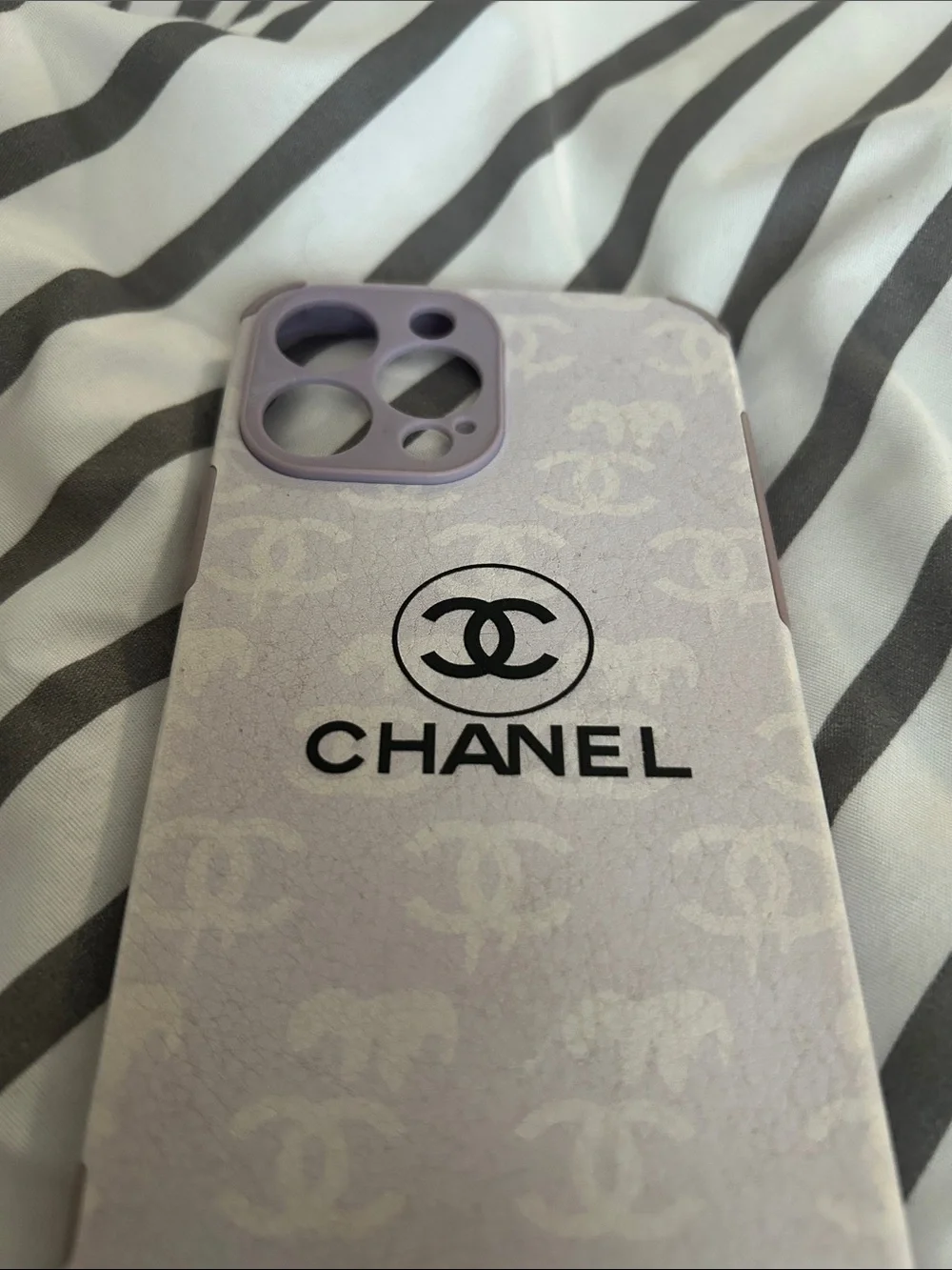 iPhone 13 Pro Max CHANEL Lavender Logo iPhone Case